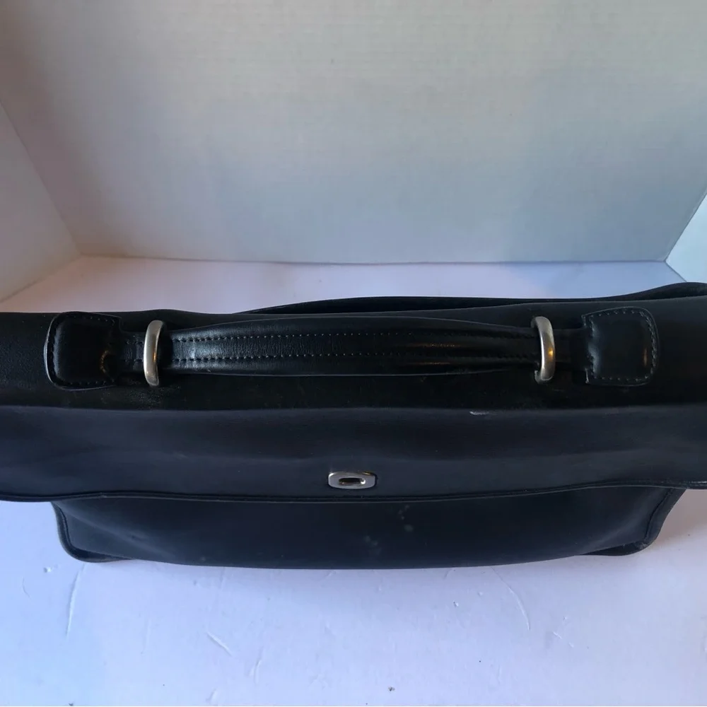Coach Black Leather Briefcase with Turnlock